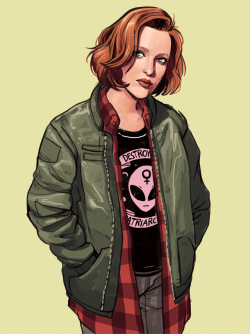 lisasterle:  Been re-watching X-Files and had to draw a 90′s