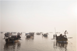 “Sand mining boats work illegally on the Thane Creek in Maharashtra,