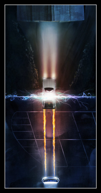 geek-art:Great BTTF art by Andy @andy_fairhurst for Bottleneck Gallery ! http://www.geek-art.net/andy-fairhurst-88-mph-back-to-the-future-prints/  #geekart