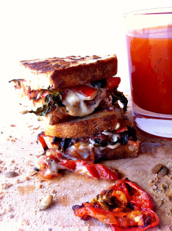 fuckyeahveganlife:  vegan havarti, roasted tomato, garlic, and