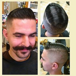 vintagebarbershop:  @staygoldbarbers Haircut by @handlebars_ish13