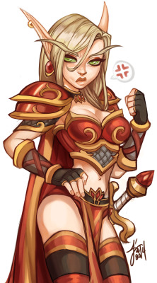 ajamariesart:  Decided to draw a blood elf today because I wish