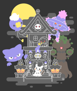 quiescentsnow:Spoopy ghost Pokemon in a spoopy house