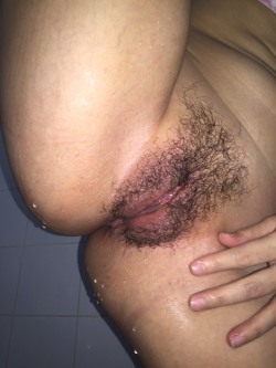 hairypussyselfie:  My innocent and hairy young asian pussy whom