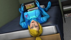 sketchyafterdark: Samus Sarah having some fun with the new console