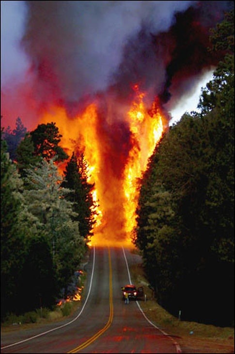YOU … SHALL NOT … PASS!! (Forest fire near Lake Arrowhead, California)
