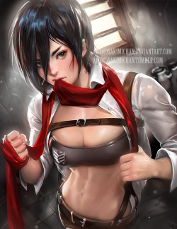 sakimichan:  More attack on titan , Mikasa this time, I just