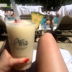 meanwhileinvegas:  Poolside 🍸☀️ #aria #Vegas by joanne_mcgillivray