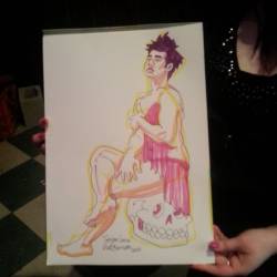 Drawing of Geegee Louise at Dr. Sketchy’s Boston! #ink