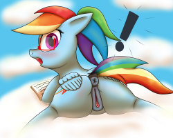 Rainbow Dash caught…. reading!hi-res link: https://derpibooru.org/1354507