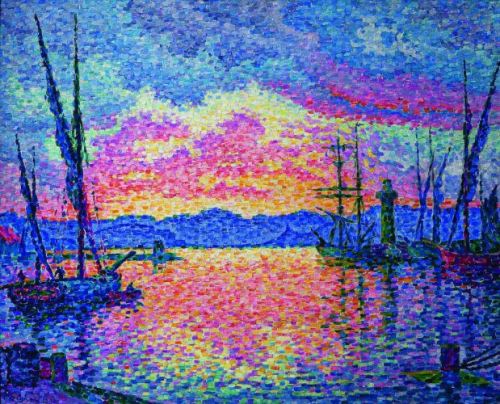 Paul Signac. Le Port (soir). Couchant rogue (Saint-Tropez). 1906.