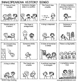 amandaonwriting:  Shakespearean History Bingo  Source for Comic