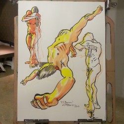 Figure drawing.  Thanks Ed Barron. Ink on paper. 22"x 30"