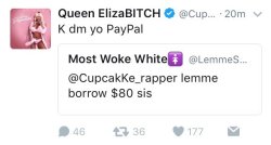 hustleinatrap:    A fan randomly asked Cupcakke for ๠ on Twitter