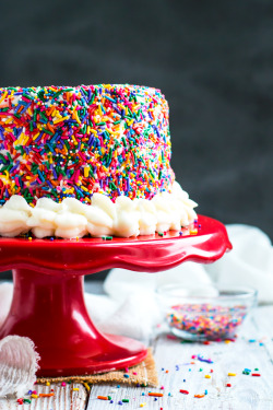 sweetoothgirl:    Funfetti Cake with Rainbow Sprinkles    Wen