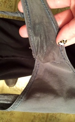 scentofpanties:  jigglybeanphalange:  Hump day panties! Seeing the wetness in my panties after work turned me on and made me excited. The delicious aroma of my horny pussy juices made me bonkers so I put my panties into my mouth for a taste!   Yum!