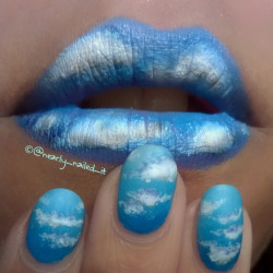 nailpornography:  cloud lips & nails ☁️