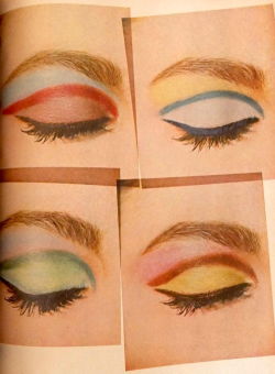 vintagefashionandbeauty:  Eye makeup in Vogue, c. late 1960s.