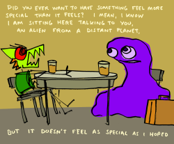explodingdog:  Crazy Monster having a drink with an alien from