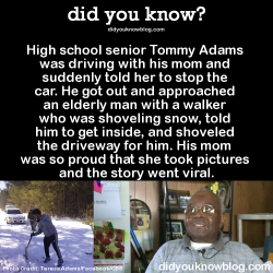 did-you-kno:  High school senior Tommy Adams was driving with