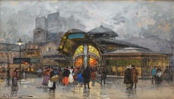 fleurdulys:  Les Halles, Paris - Eugene Galien-Laloue~1941