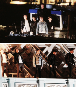 dailyonedirection:  One Direction on the set of their new music