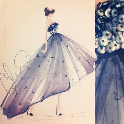 csiriano:  Sketch of the day: an actual sequin bodice on this