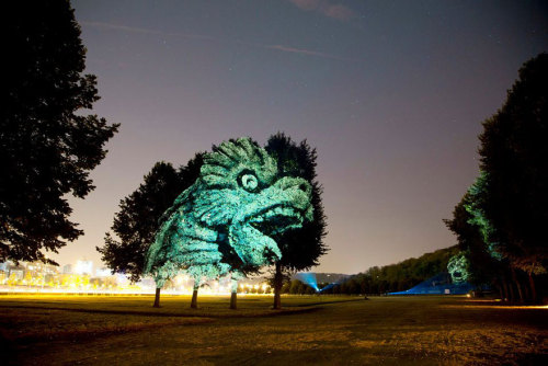 sixpenceee:Haunting 3D Projections onto trees by Clement Briend. He says, “I always wanted to photograph the world without it being too faithful to what it is. I always imagined devices that can transform and intervene with the light in things that