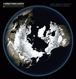 thedailywhat:  GIF of the Day: Breathing Earth Reveals Our Planet’s