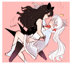 dashingicecream:   SO i think weiss tripped backwards suddenly??