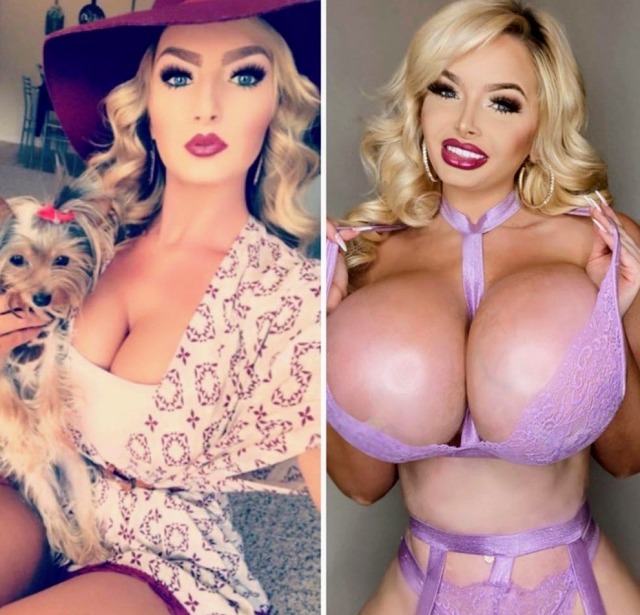 biggerisbimbo:Before and after. Haley Layne looks undeniably