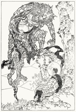 oldbookillustrations:  Temptation of Buddha. Hokusai, from Documents
