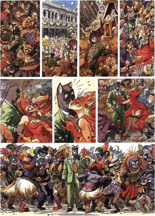 medacris:  ginchiest:  Juanjo Guarnido’s watercolours from Blacksad: A Silent Hell  This comic is amazing, and I cannot sing its praises enough. I only have Volume 1, which doesn’t contain this story, but I definitely plan to buy it at some point.