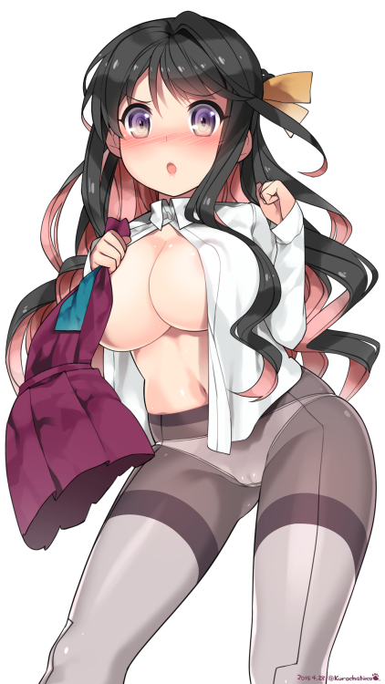 michiaki:  黒茶色のねこさんはTwitterを使っています: “１日１枚艦これ絵１０３日目　意外と大きい長波様 http://t.co/IrjUhhTTId”