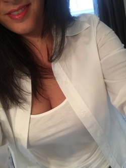 findingmeafter40:  White tank and button down, perfect springtime