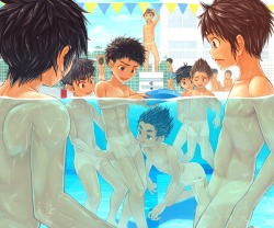 haruaokineko:  progaymerguy:  Team swim is my favorite!  Yay