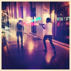 #tbt to the time I had a lightsaber fight downtown with @spencerevanschuck and then chased a man on a bike for stealing my champagne #brunchlife