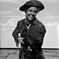 Ed Clark - Doris Day in costume on the set of Calamity Jane,