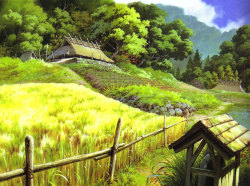 kei1753: Princess Mononoke background design. ／ STUDIO GHIBLIもののけ姫