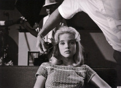 Director Stanley Kubrick took this photo of Sue Lyon being primped