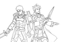 slimyhipster:  fe:a au… hero iwaizumi and grandmaster oikawa…