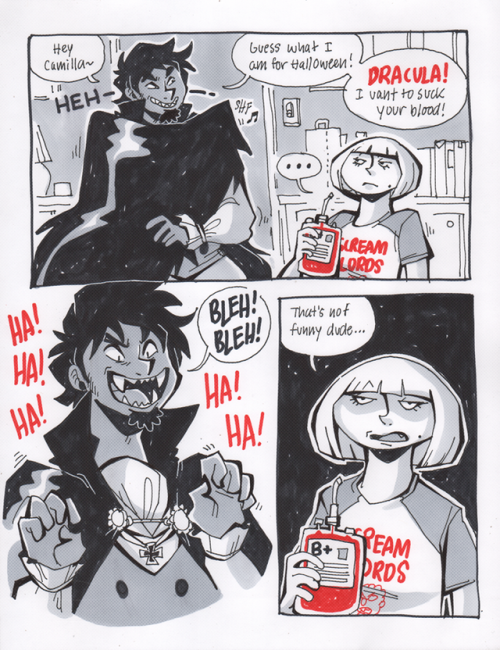 getdestroyed-staydestroyed:  TFW you dress up like a Dracula to impress your ancient vampire girlfriend, but she knew the real Dracula and doesn’t appreciate you making fun of the way he talked.He couldn’t help it, OK? 