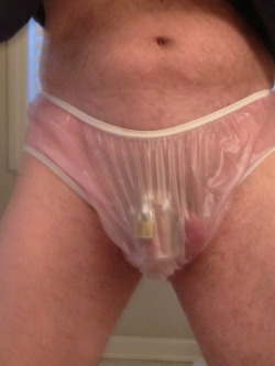 chastityplastic:  My Mistress just presented me with a new set