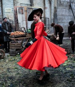 artfulfashion:Jenna Thiam wearing Dior-inspired dress for the