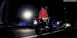 corneliapornelia:  Sherlock and Mary on a motorcycle (X)  Biker Sherlock Week: Day 3
