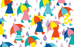 nihongo:  梅雨はカラフルな傘にカッパに長靴で、楽しく乗り切るべし。☔️