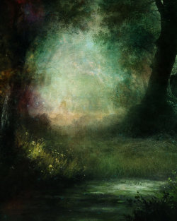  thefeatherofhope:  foxmouth: Landscape Art by Moon Glow Lilly