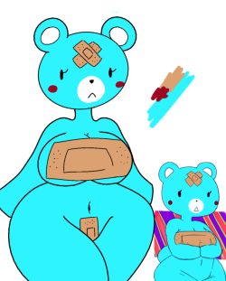 notsohappyslimeart:  @darky03 i drew your bandaid bear!  I wuv
