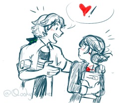 qookyquiche:  In which Adrien knows Marinette is Ladybug but