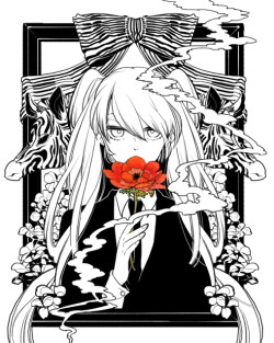 wolkenteiler:  Hatsune Miku from Saihate (Vocaloid), drawed by